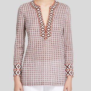 Tory Burch Geometric Embroidered Cotton Tunic